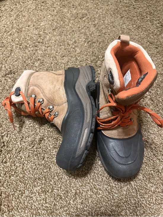 The North Face Other - The North Face Kids Tan and Orange Waterproof Snow Boots